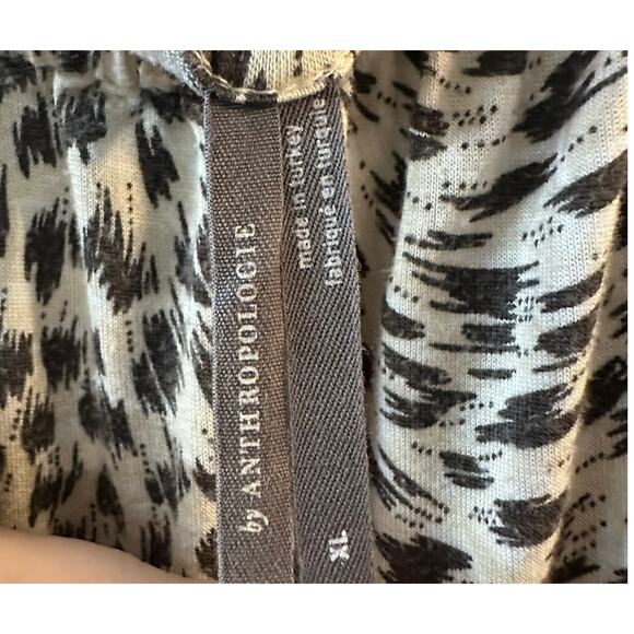 Anthropologie Cascais Leopard Print Long Sleeve Off the Shoulder Blouse XL - Picture 2 of 5